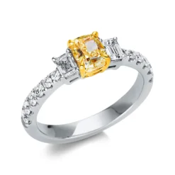 Ring aus 750 Gold gelb/weiß 15 Diamanten 1,74ct TW-SI B:5,7mm