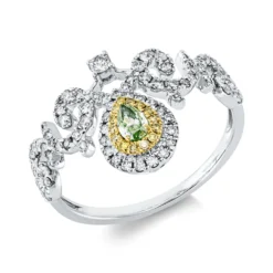 Ring aus 750 Gold gelb/weiß 84 Diamanten 0,55ct B:13,5mm