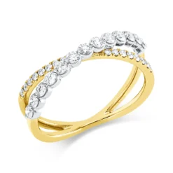 Ring aus 750 Gold gelb/weiß 29 Diamanten 0,49ct TW-SI B:5,8mm