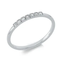 Ring aus 750 Gold Weißgold 7 Brillanten 0,08ct TW-SI B:1,5mm