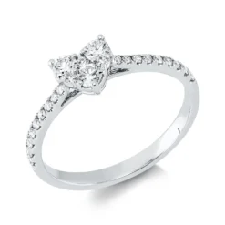 Ring aus 750 Gold Weißgold 24 Brillanten 0,36ct TW-SI B:5,4mm