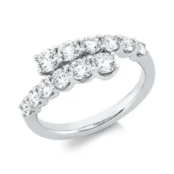 Ring aus 750 Gold Weißgold 12 Brillanten 1,4ct TW-VSI B:6,8mm