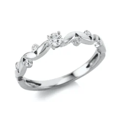 Ring aus 750 Gold Weißgold 7 Brillanten 0,16ct TW-SI B:2,9mm 4er-Krappe