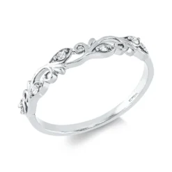 Ring aus 750 Gold Weißgold 5 Brillanten 0,07ct TW-SI B:3mm