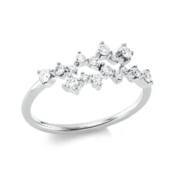 Ring aus 750 Gold Weißgold 16 Brillanten 0,36ct TW-SI B:7,3mm