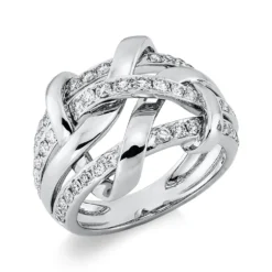 Ring aus 750 Gold Weißgold 54 Brillanten 0,88ct TW-VSI B:16,5mm