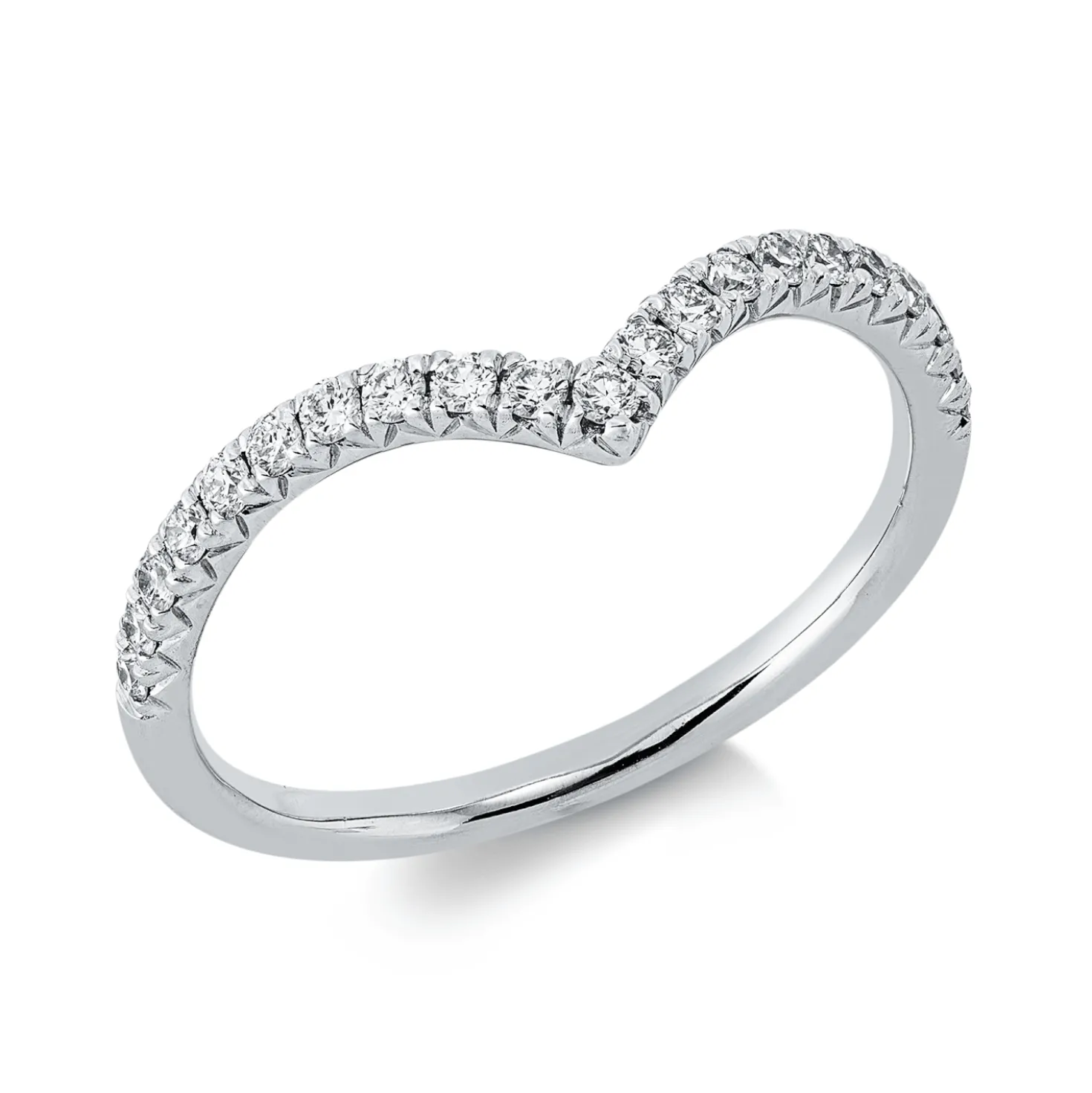 Ring aus 750 Gold Weißgold 21 Brillanten 0,24ct TW-SI B:4,7mm