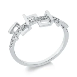 Ring aus 750 Gold Weißgold 20 Brillanten 0,12ct TW-SI B:6,4mm