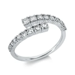 Ring aus 585 Gold Weißgold 18 Brillanten 0,64ct W-SI B:6mm