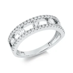 Ring aus 750 Gold Weißgold 49 Brillanten 0,75ct F-VSI B:5,1mm