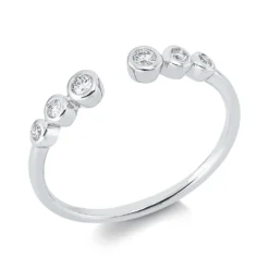 Ring aus 750 Gold Weißgold 6 Brillanten 0,11ct TW-SI B:3mm