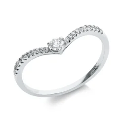 Ring aus 750 Gold Weißgold 21 Brillanten 0,18ct TW-PI B:6,1mm