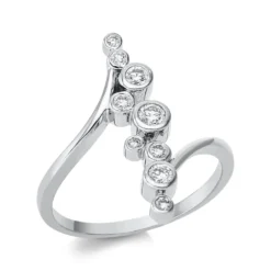 Ring aus 750 Gold Weißgold 9 Brillanten 0,25ct TW-SI B:5mm Zarge