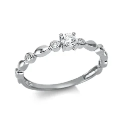 Ring aus 750 Gold Weißgold 7 Brillanten 0,23ct TW-SI B:3,4mm