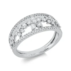 Ring aus 750 Gold Weißgold 96 Brillanten 0,81ct TW-SI B:8,3mm