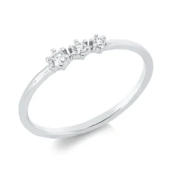 Ring aus 750 Gold Weißgold 3 Brillanten 0,1ct TW-SI B:3,3mm