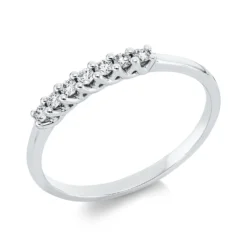 Ring aus 750 Gold Weißgold 7 Brillanten 0,13ct TW-SI B:2,3mm