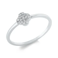 Ring aus 750 Gold Weißgold 17 Brillanten 0,1ct F-SI B:5,5mm