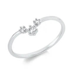Ring aus 750 Gold Weißgold 3 Brillanten 0,1ct TW-SI B:5,5mm