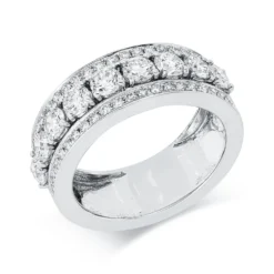 Ring aus 750 Gold Weißgold 51 Brillanten 1,68ct TW-VSI B:7,5mm