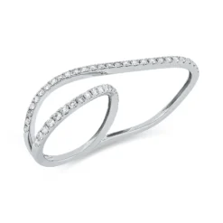 Ring aus 750 Gold Weißgold 48 Brillanten 0,67ct TW-VSI B:8,6mm
