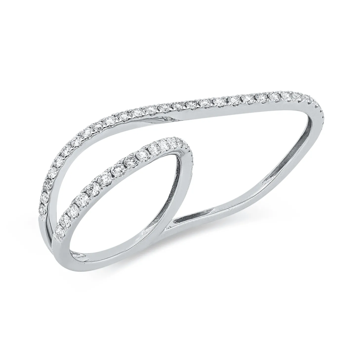 Ring aus 750 Gold Weißgold 48 Brillanten 0,67ct TW-VSI B:8,6mm
