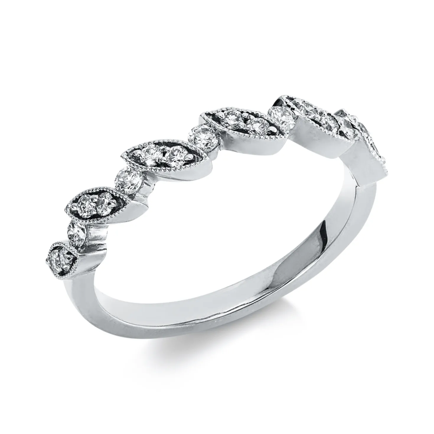 Ring aus 750 Gold Weißgold 17 Brillanten 0,28ct TW-SI B:3,5mm