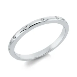 Ring aus 750 Gold Weißgold 6 Brillanten 0,05ct TW-SI B:12,2mm