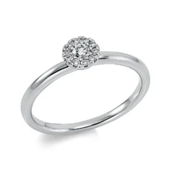 Ring aus 750 Gold Weißgold 11 Brillanten 0,13ct TW-SI Ø5,6mm