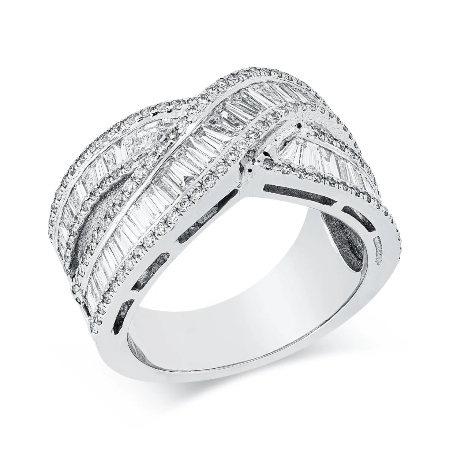 Ring aus 750 Gold Weißgold 187 Diamanten 1,56ct B:11,3mm