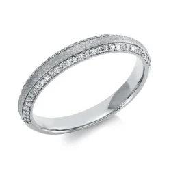 Ring aus 750 Gold Weißgold 64 Diamanten 0,19ct TW-SI B:3,2mm