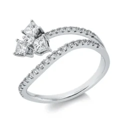 Ring aus 585 Gold Weißgold 33 Diamanten 0,63ct W-SI B:8mm