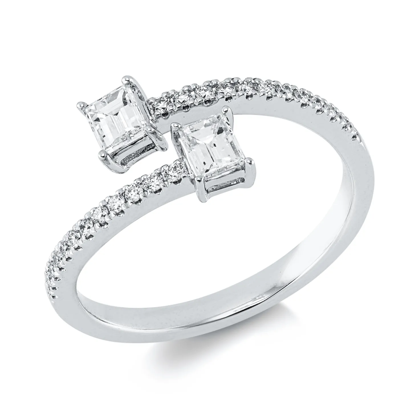 Ring aus 585 Gold Weißgold 26 Diamanten 0,55ct W-SI B:8,3mm