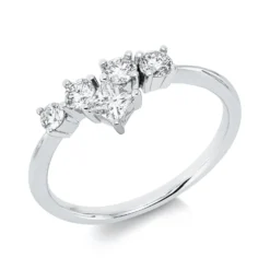 Ring aus 585 Gold Weißgold 5 Diamanten 0,56ct W-SI B:7,3mm
