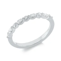 Ring aus 750 Gold Weißgold 9 Diamanten 0,25ct TW-SI B:2mm