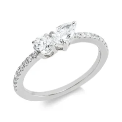 Ring aus 750 Gold Weißgold 20 Diamanten 0,65ct TW-SI B:4,6mm