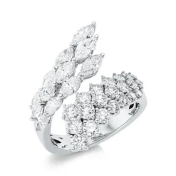 Ring aus 750 Gold Weißgold 33 Diamanten 2,81ct TW-SI B:22,5mm
