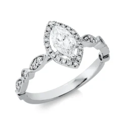 Ring aus 750 Gold Weißgold 33 Diamanten 0,67ct TW-SI B:12,1mm