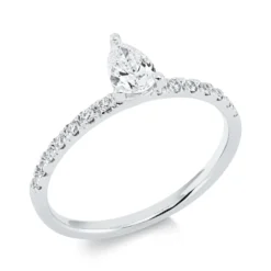 Ring aus 750 Gold Weißgold 15 Diamanten 0,47ct B:5,8mm