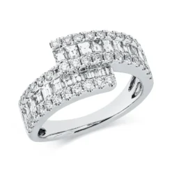 Ring aus 750 Gold Weißgold 62 Diamanten 1,59ct TW-SI B:10mm