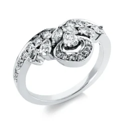 Ring aus 750 Gold Weißgold 28 Diamanten 0,76ct TW-SI B:12,1mm