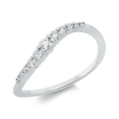 Ring aus 750 Gold Weißgold 11 Diamanten 0,25ct TW-SI B:2,5mm