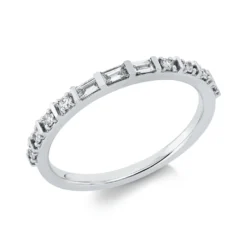 Ring aus 750 Gold Weißgold 11 Diamanten 0,21ct TW-PI B:1,9mm