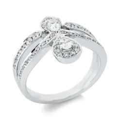 Ring aus 750 Gold Weißgold 50 Diamanten 0,74ct TW-SI B:16mm