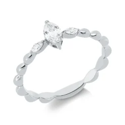 Ring aus 750 Gold Weißgold 3 Diamanten 0,25ct TW-SI B:6,2mm