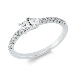 Ring aus 750 Gold Weißgold 18 Diamanten 0,29ct TW-VSI/SI B:3,6mm