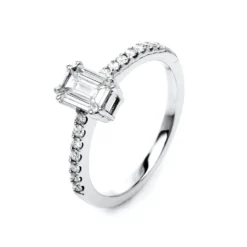 Ring aus 750 Gold Weißgold 23 Diamanten 0,51ct TW-SI B:5,6mm