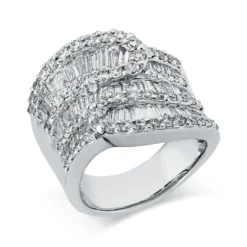 Ring aus 750 Gold Weißgold 108 Diamanten 3,36ct TW-VSI B:20,4mm