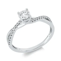 Ring aus 750 Gold Weißgold 23 Diamanten 0,46ct B:4,3mm