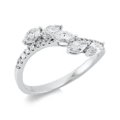 Ring aus 750 Gold Weißgold 21 Diamanten 0,58ct TW-SI B:6,2mm